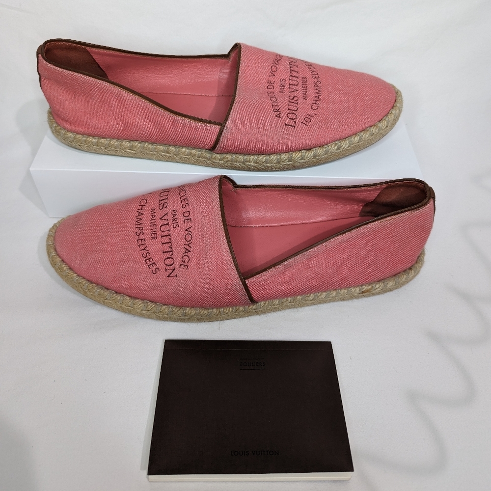 Authentic Louis Vuitton Pink Canvas Espadrilles